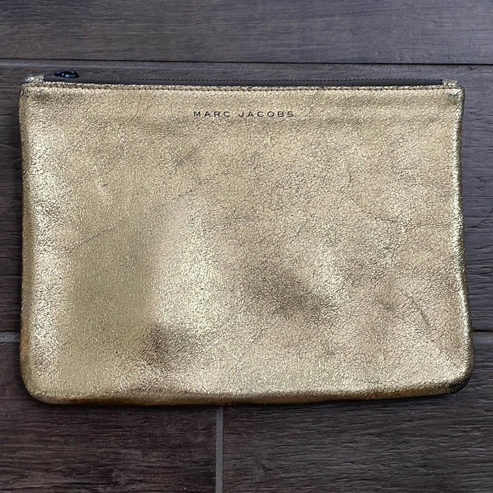 Marc Jacobs gold metallic pouch
